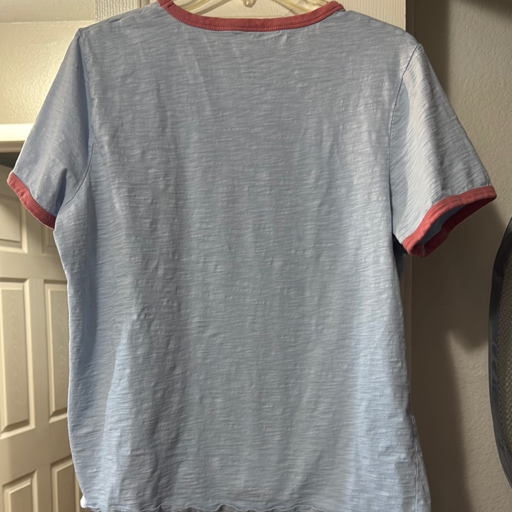 Boden Light Blue T-Shirt with Bird and Floral Design - Picture 5 of 5